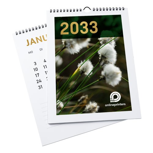 Wall calendars with spiral binding 5/0, Landscape, special-effect colour gold, A3 1