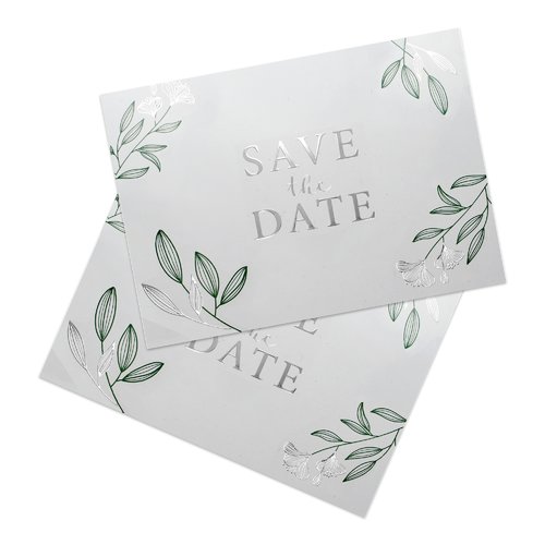 Wedding cards with spot hot foil stampings, A6-Square 10